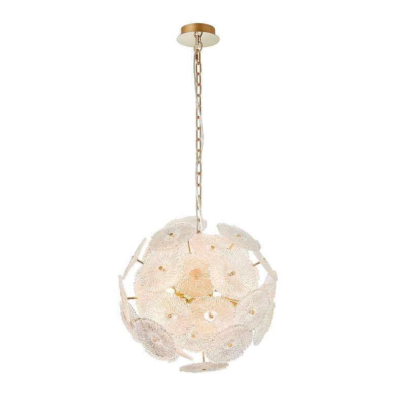 Image 4 Bloom 19.5" Wide 18-Light Brass Chandelier With Clear Glass Shade more views