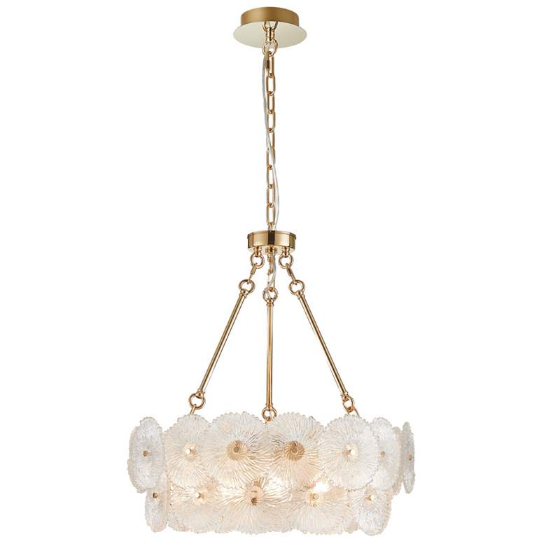 Image 1 Bloom 23.5" Wide 15-Light Brass Chandelier With Clear Glass Shade