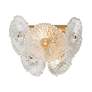 2_Bloom 9" High 2-Light Brass Wall Sconce With Clear Glass Shade