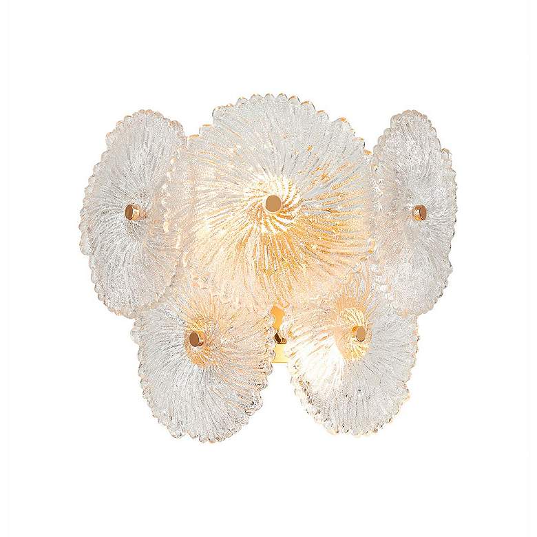Image 3 Bloom 9" High 2-Light Brass Wall Sconce With Clear Glass Shade more views
