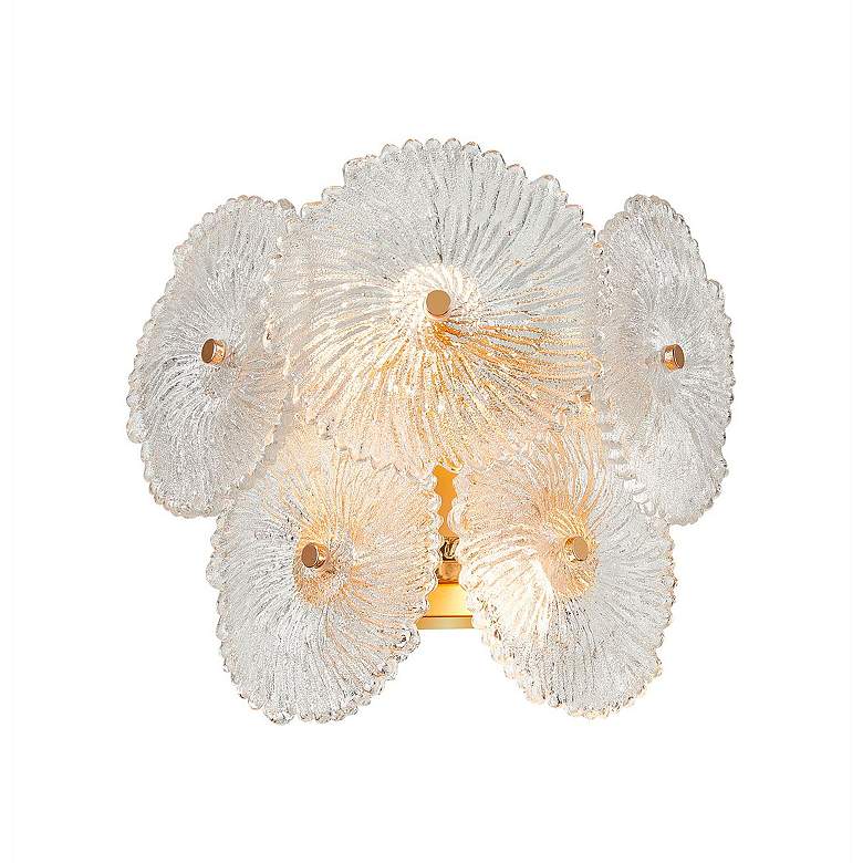 Image 6 Bloom 9" High 2-Light Brass Wall Sconce With Clear Glass Shade more views