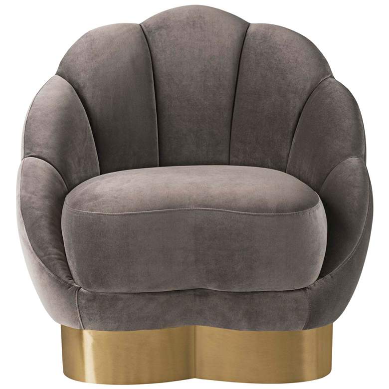 Image 1 Bloom Light Gray Velvet Channel Tufted Accent Chair
