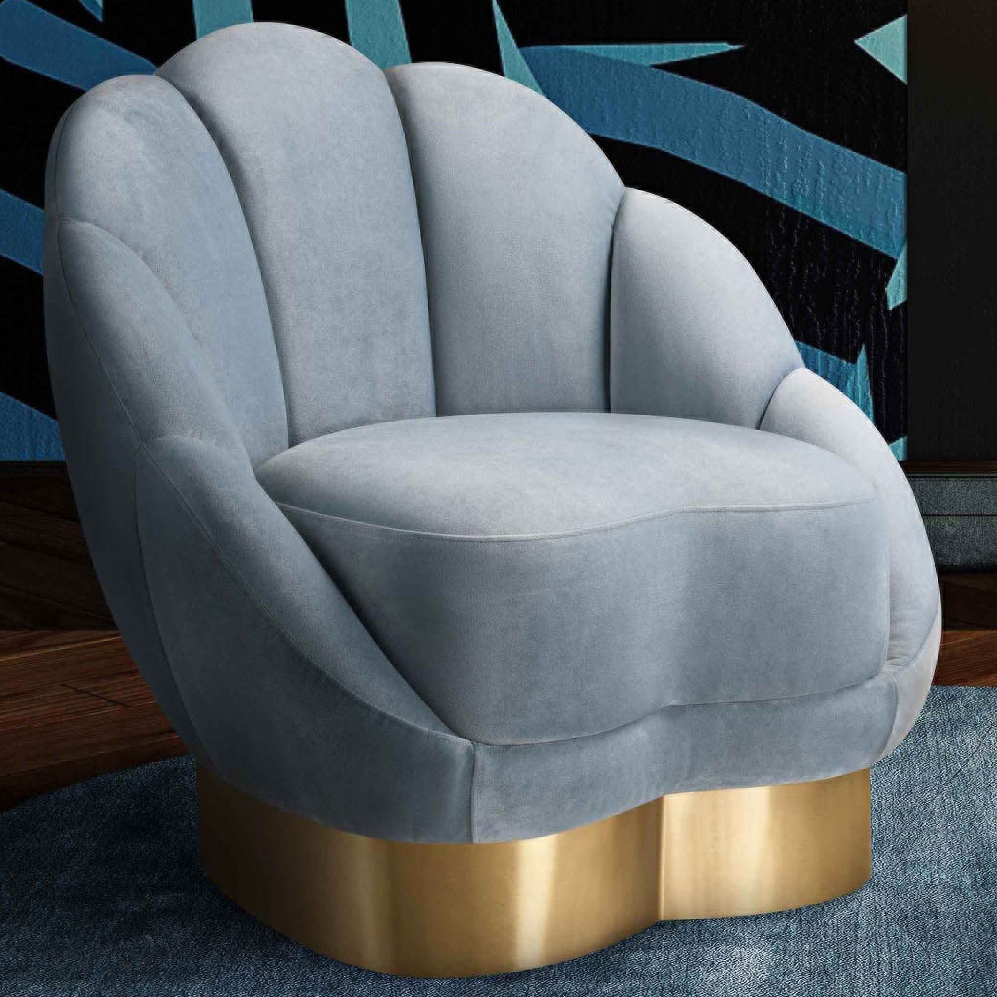 sea blue velvet chair