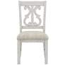 Bloombury Gray Fabric and White Wood Dining Chair in scene