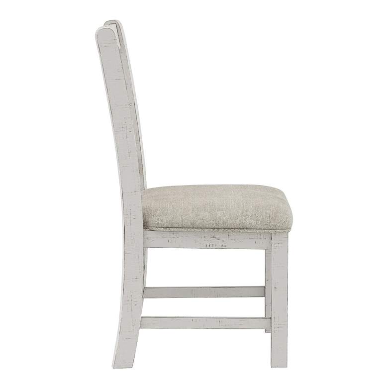 Image 4 Bloombury Gray Fabric and White Wood Dining Chair more views
