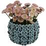 5_Bloomer 7 1/2" Wide Blue Floral Decorative Vase more views