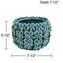 6_Bloomer 7 1/2" Wide Blue Floral Decorative Vase more views