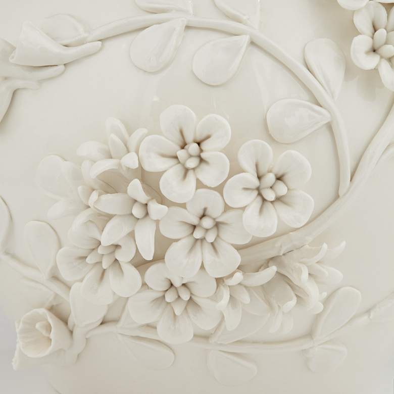 Image 3 Bloomer 8 3/4" Wide White Glazed Floral Decorative Vase more views