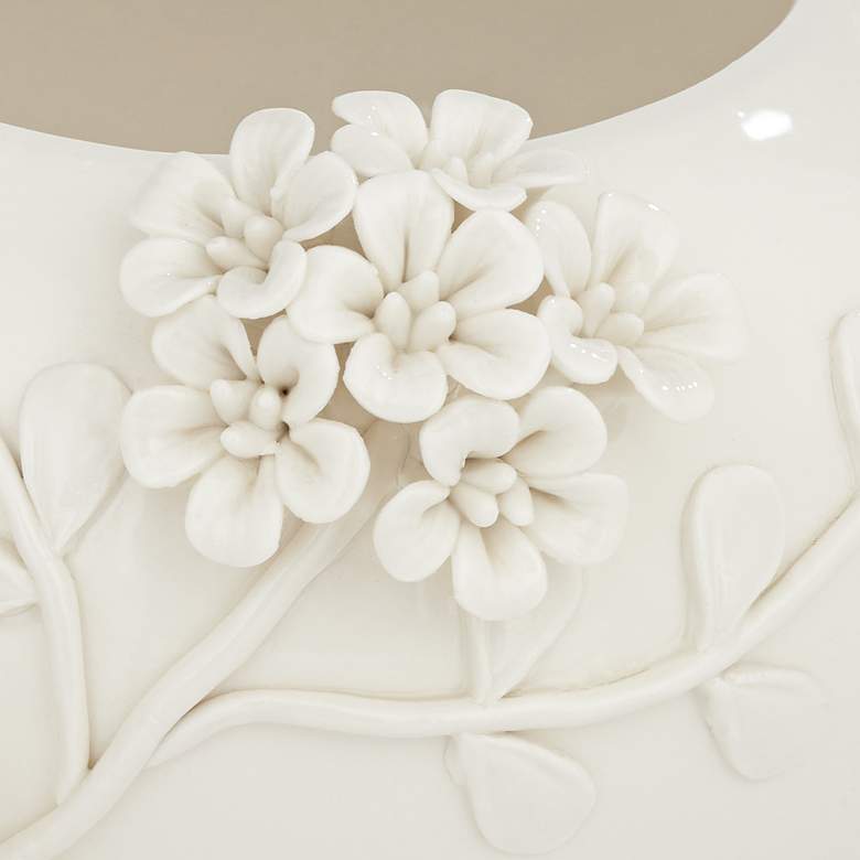 Image 4 Bloomer 8 3/4" Wide White Glazed Floral Decorative Vase more views