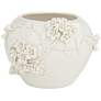 5_Bloomer 8 3/4" Wide White Glazed Floral Decorative Vase more views