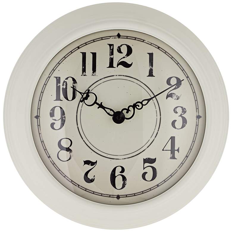 Image 1 Bloomfield 15 inch Round White Metal Wall Clock