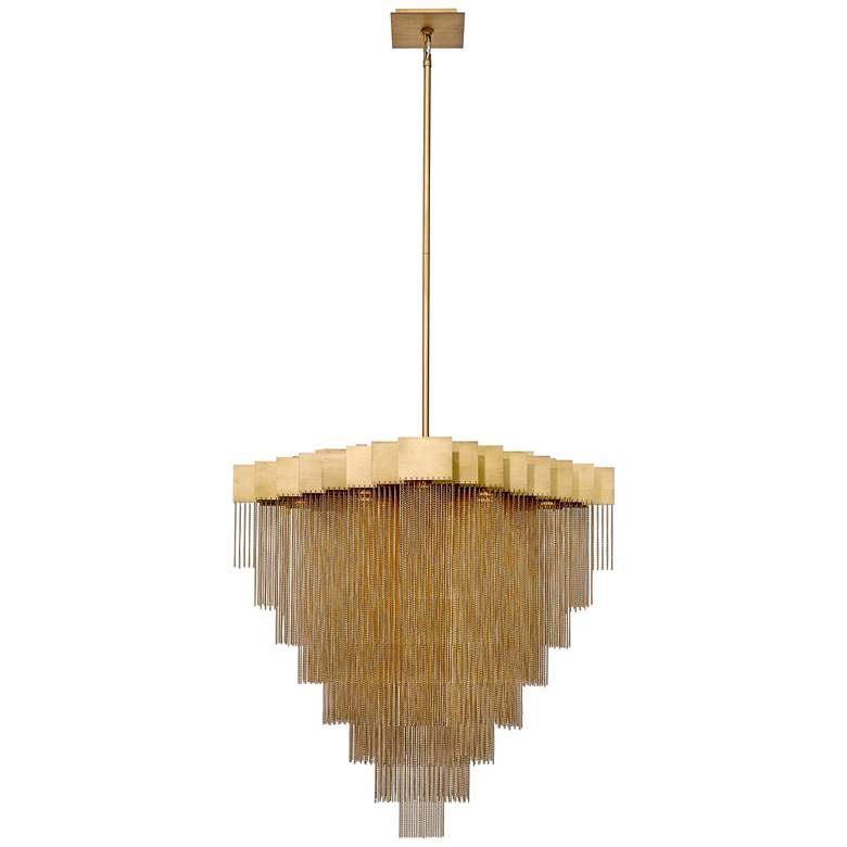 Image 2 Bloomfield 31" Wide Antique Brush Gold LED Pendant Light