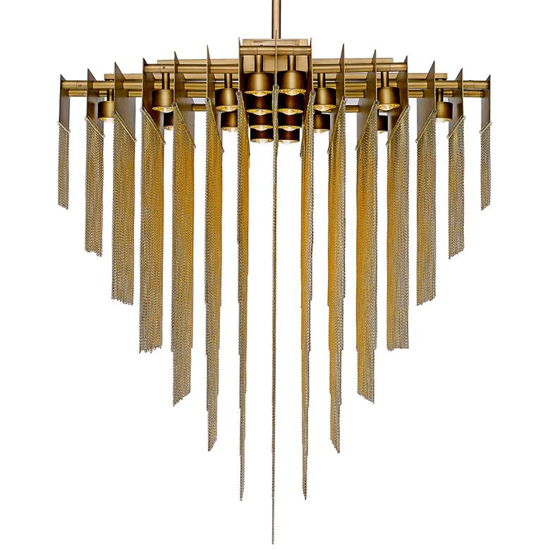 Image 4 Bloomfield 31" Wide Antique Brush Gold LED Pendant Light more views