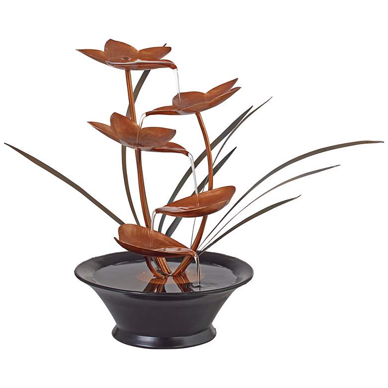 Image 3 Bloomfield Copper Flower 13" High Tabletop Fountain