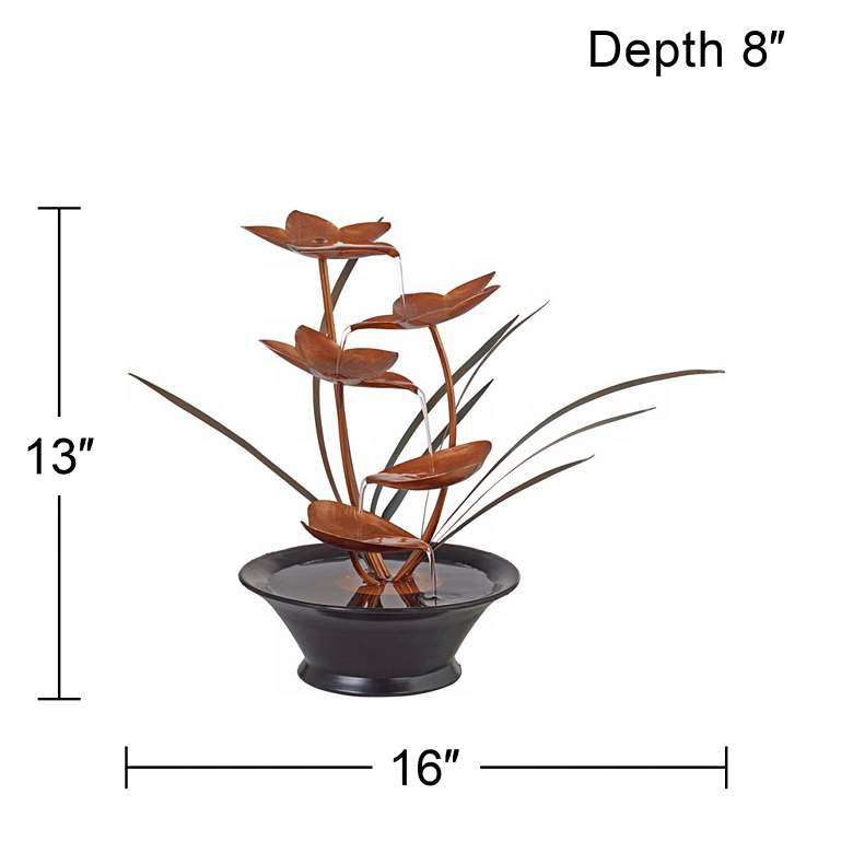 Image 6 Bloomfield Copper Flower 13" High Tabletop Fountain more views