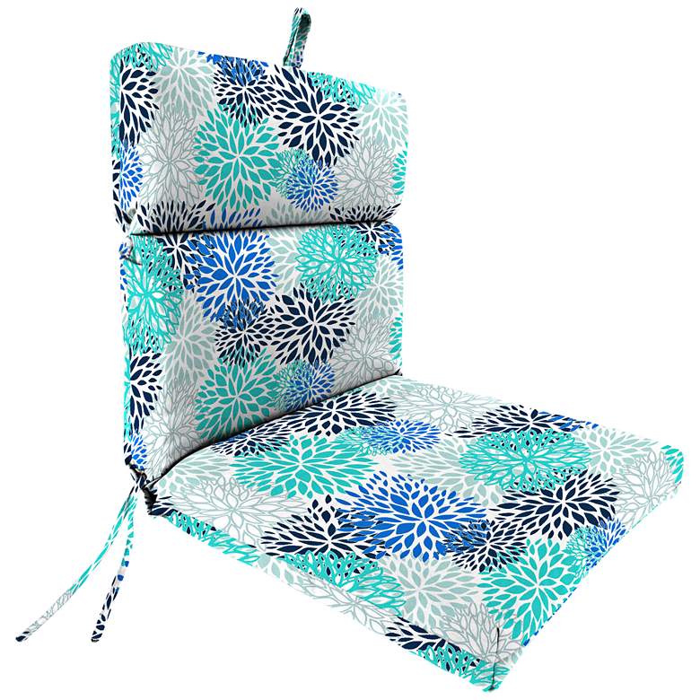 Image 1 Blooms Blue Vista French Edge Outdoor Chair Cushion
