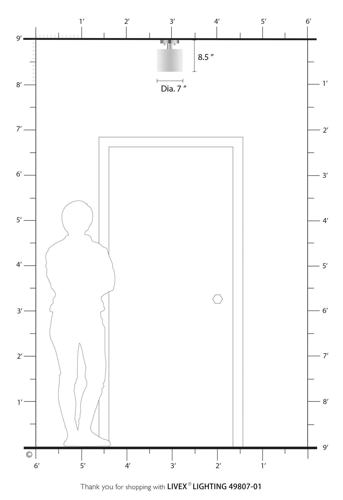 Blossom 1 Light Antique Brass Petite Semi-Flush