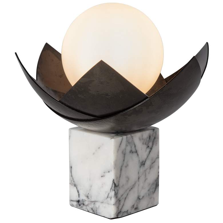 Image 1 Blossom 10.4" High Lilac Marble Accented Dark Smoke Mini Table Lamp