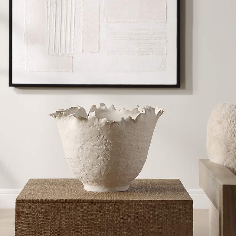 Image 1 Blossom 10" Tall Off White Ceramic Bowl