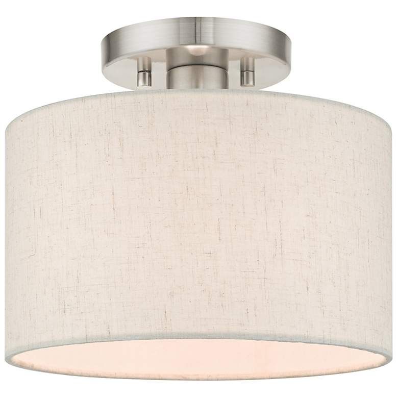 Image 2 Blossom 10" Wide Brushed Nickel Drum Ceiling Light