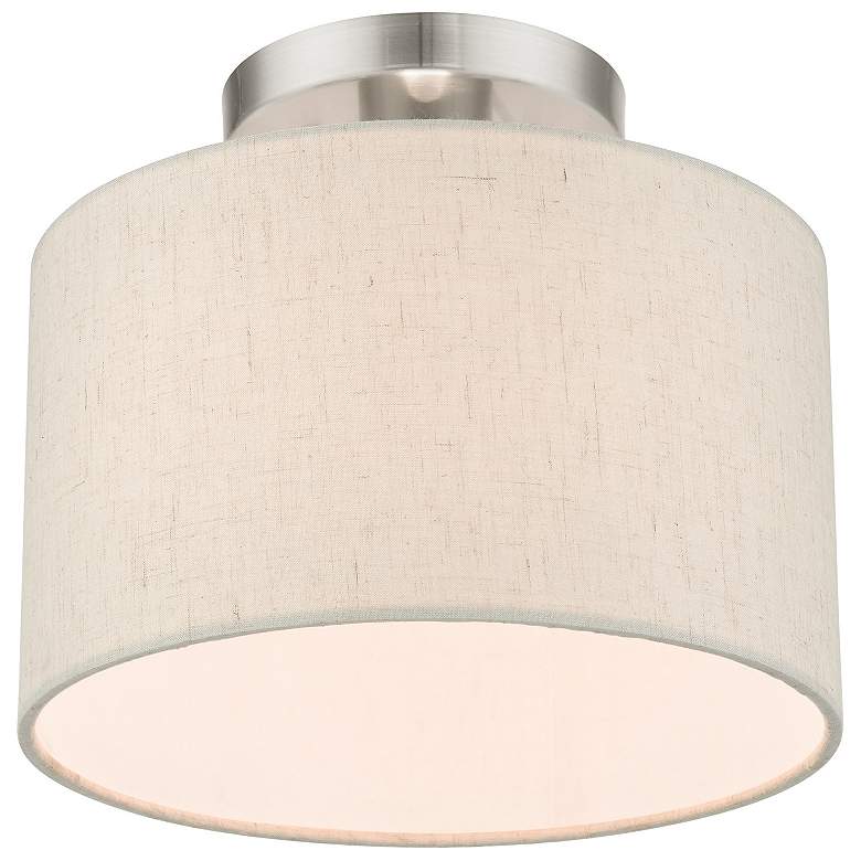 Image 4 Blossom 10" Wide Brushed Nickel Drum Ceiling Light more views