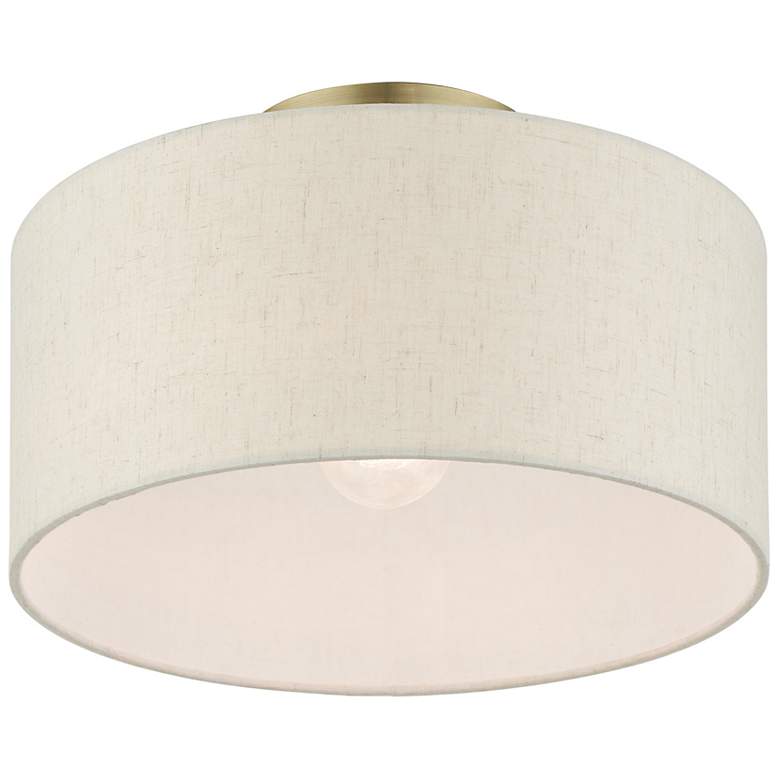 Image 5 Blossom 13" Wide Antique Brass Drum Ceiling Light more views