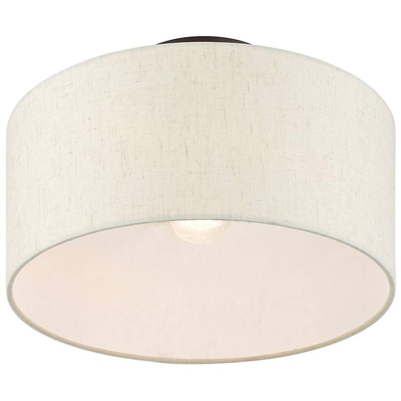 Image 6 Blossom 13" Wide English Bronze Drum Ceiling Light more views