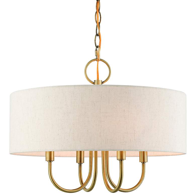 Image 1 Blossom 18" Wide Antique Brass 4-Light Drum Chandelier
