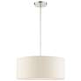 3_Blossom 18" Wide Brushed Nickel 3-Light Drum Pendant