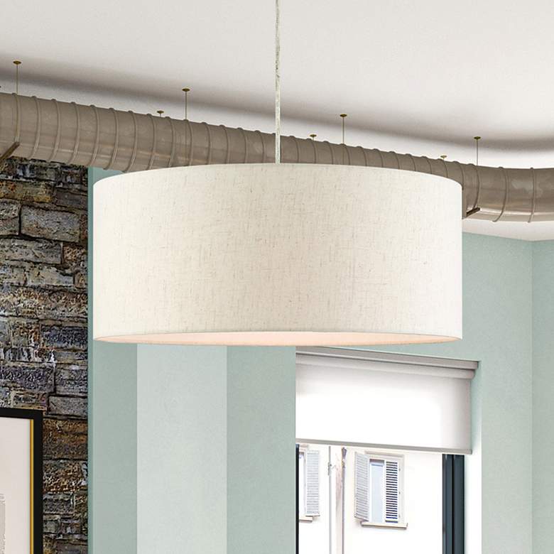 Image 2 Blossom 18" Wide Brushed Nickel 3-Light Drum Pendant