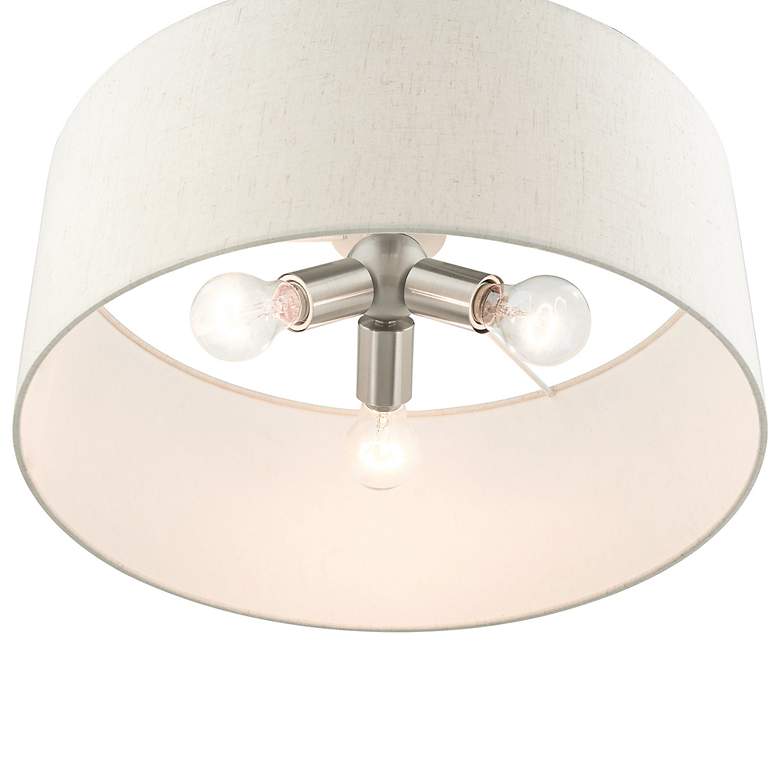 Image 4 Blossom 18" Wide Brushed Nickel 3-Light Drum Pendant more views