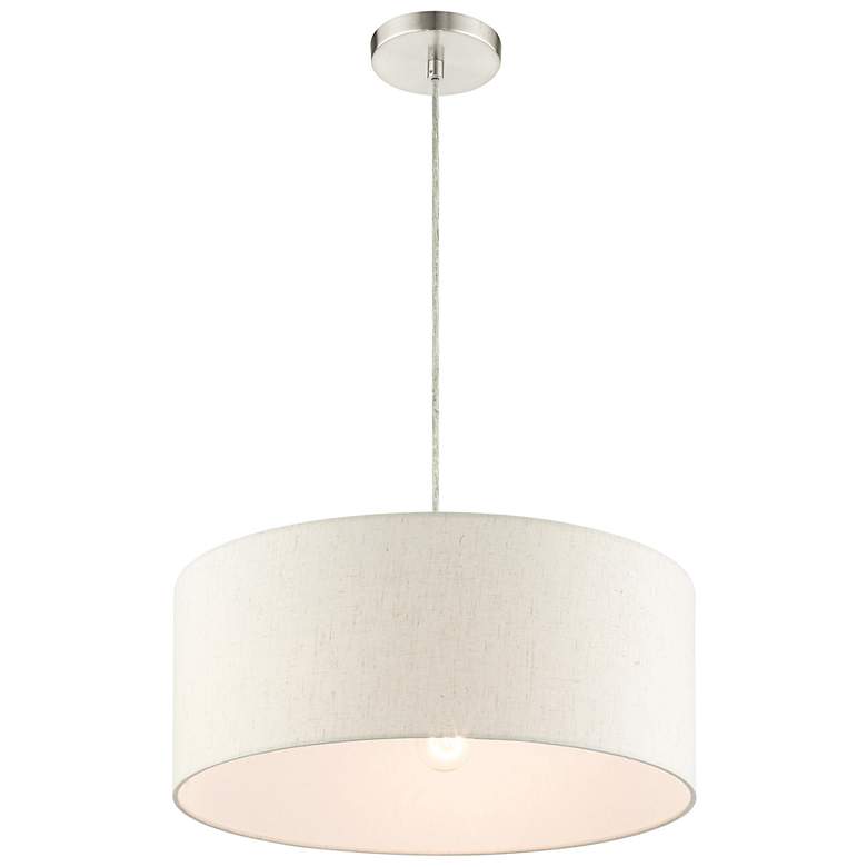 Image 6 Blossom 18" Wide Brushed Nickel 3-Light Drum Pendant more views