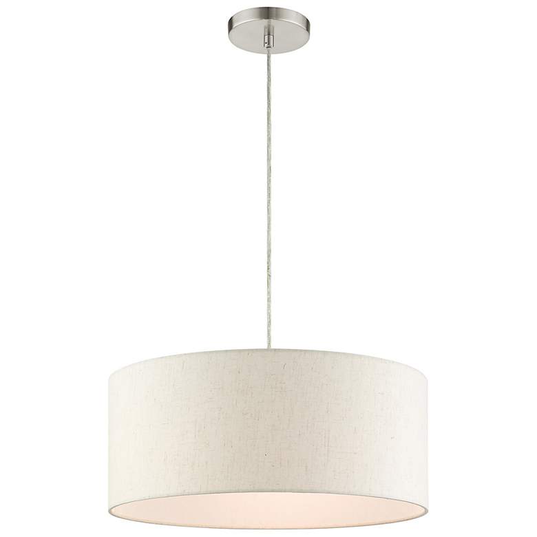 Image 7 Blossom 18" Wide Brushed Nickel 3-Light Drum Pendant more views