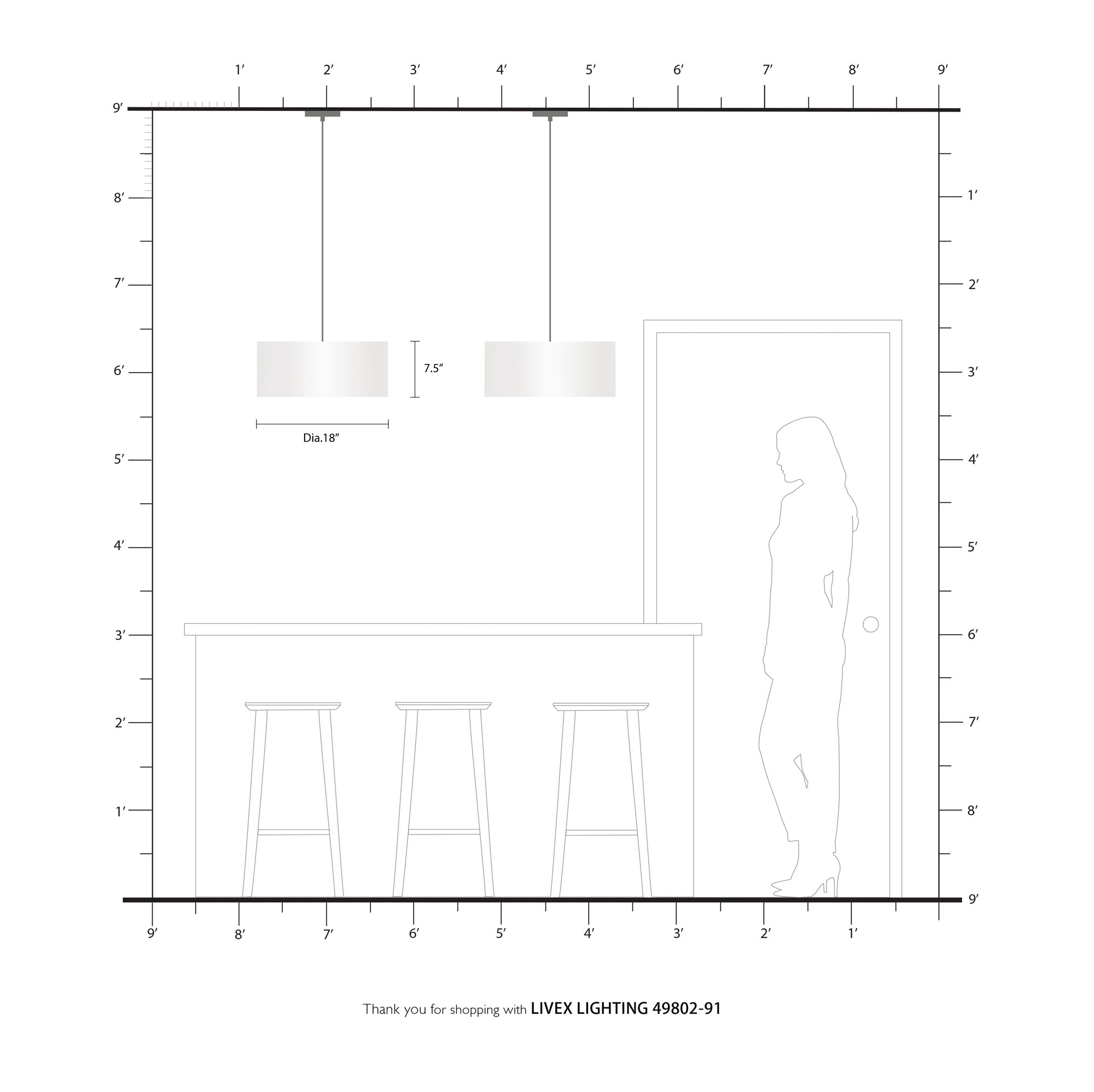 Blossom 18" Wide Brushed Nickel 3-Light Drum Pendant in scene
