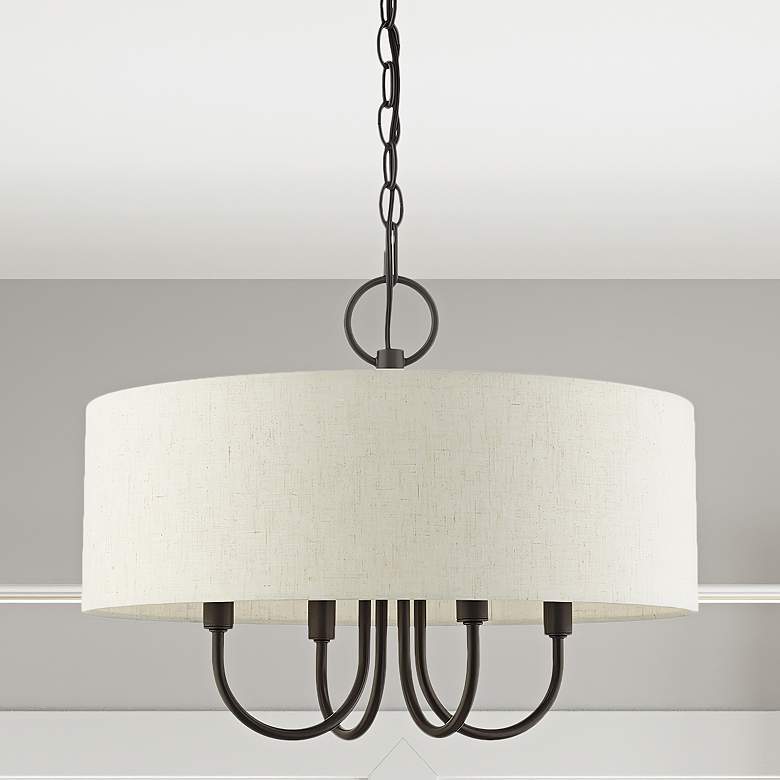 Image 2 Blossom 18" Wide English Bronze 4-Light Pendant