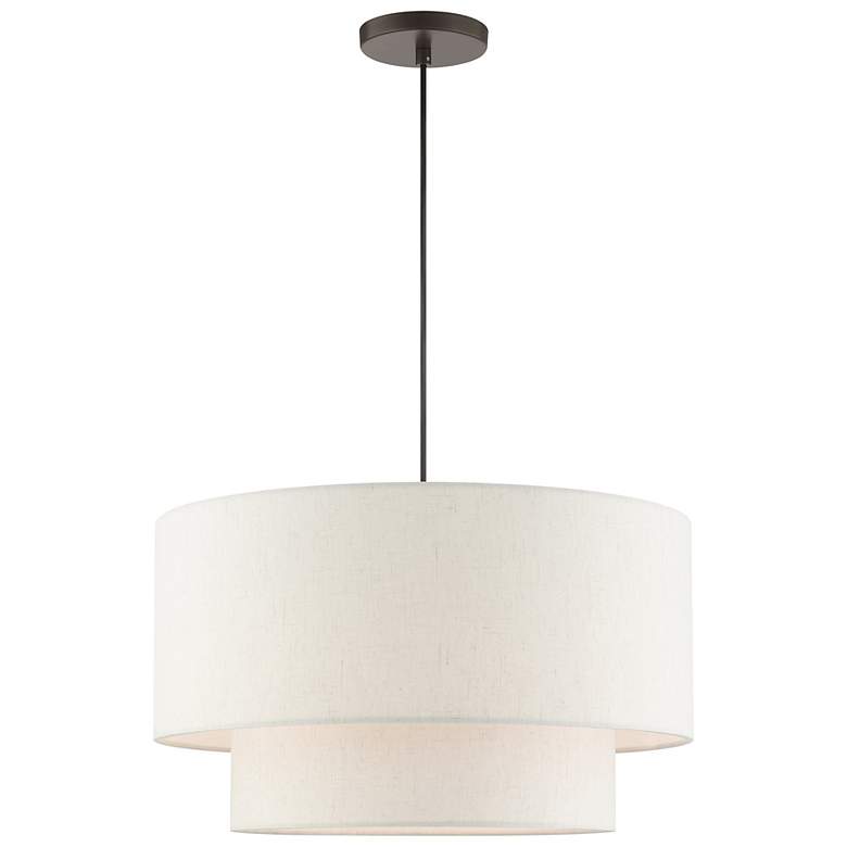Image 2 Blossom 20"W English Bronze 2-Tier Drum Shade Pendant Light