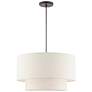 2_Blossom 20"W English Bronze 2-Tier Drum Shade Pendant Light
