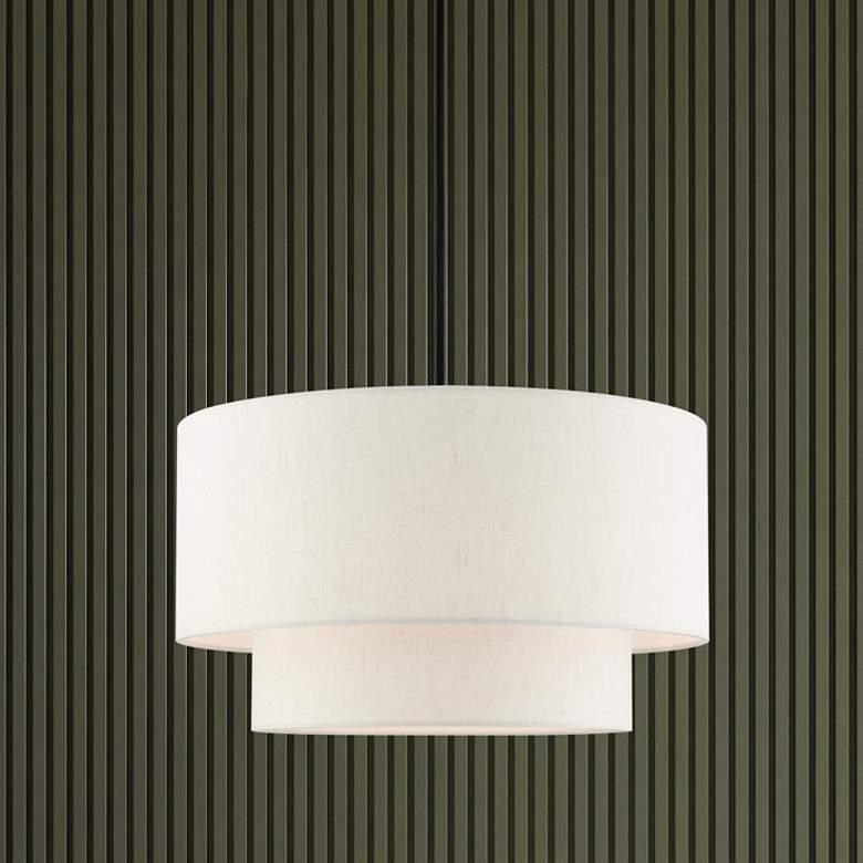 Image 1 Blossom 20"W English Bronze 2-Tier Drum Shade Pendant Light