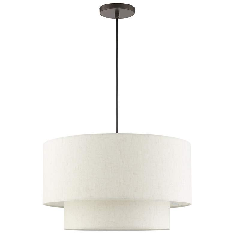 Image 3 Blossom 20"W English Bronze 2-Tier Drum Shade Pendant Light more views