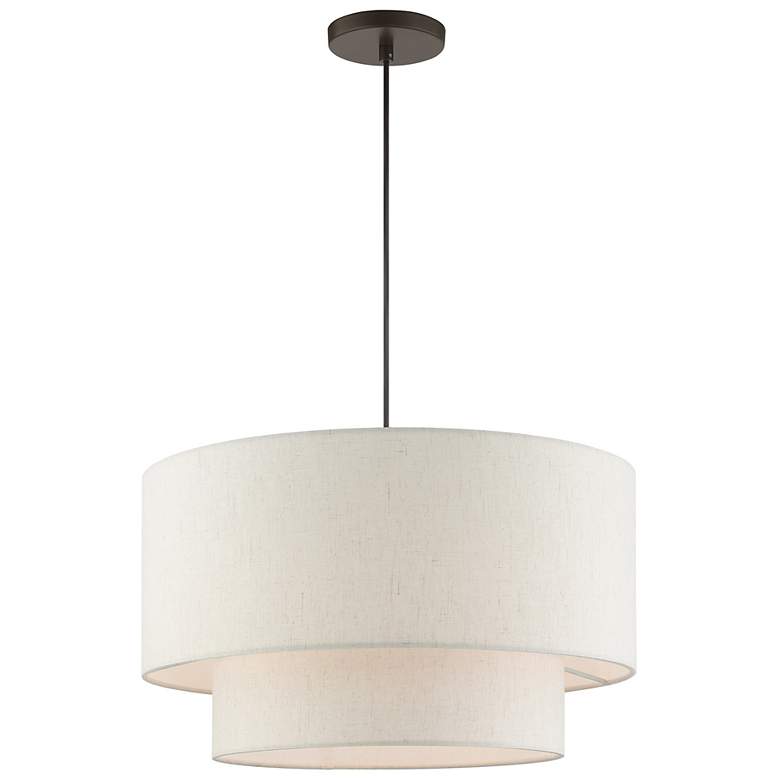 Image 4 Blossom 20"W English Bronze 2-Tier Drum Shade Pendant Light more views