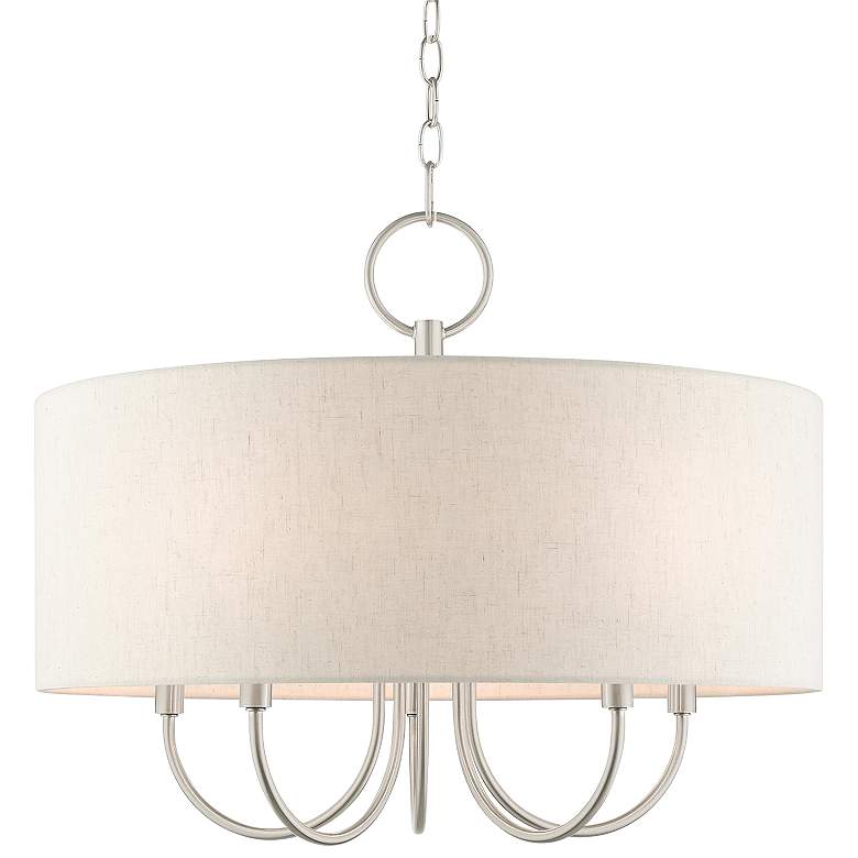 Image 2 Blossom 22" Wide Brushed Nickel Drum Shade Chandelier