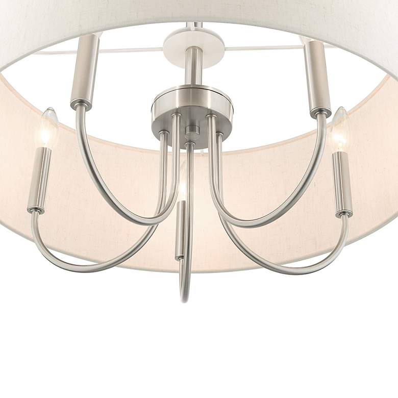 Image 5 Blossom 22" Wide Brushed Nickel Drum Shade Chandelier more views