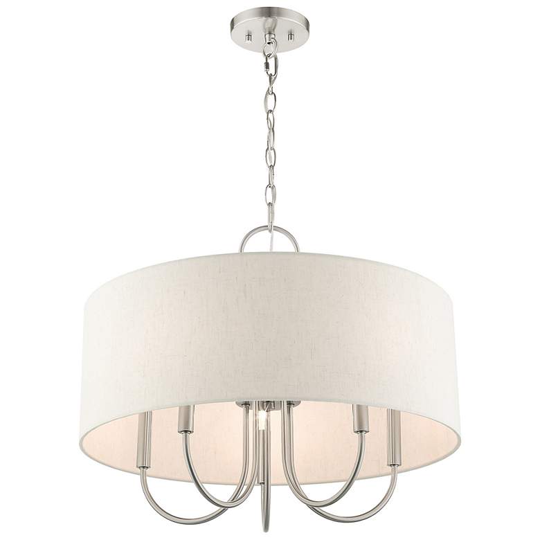 Image 6 Blossom 22" Wide Brushed Nickel Drum Shade Chandelier more views
