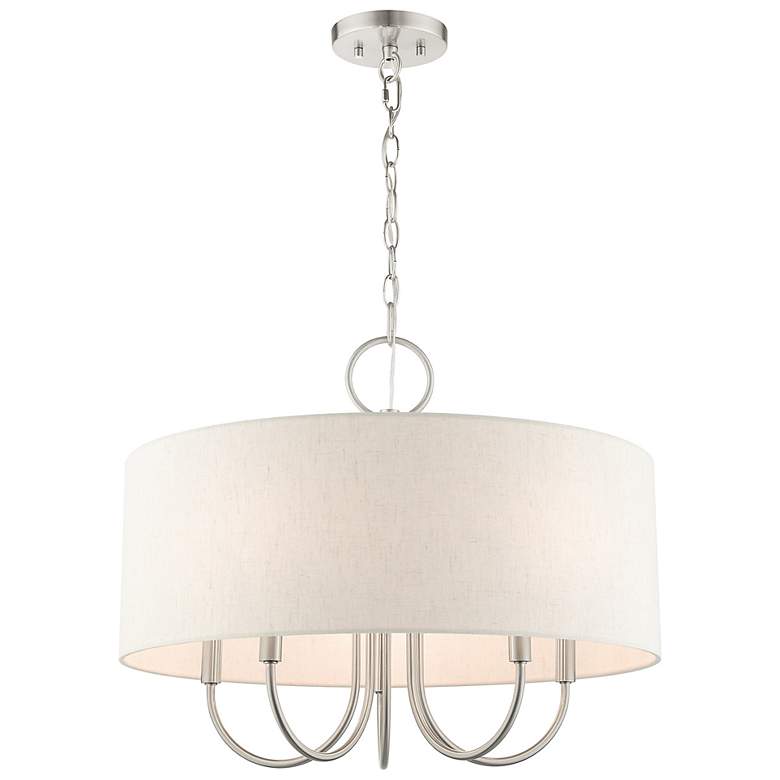 Image 7 Blossom 22" Wide Brushed Nickel Drum Shade Chandelier more views