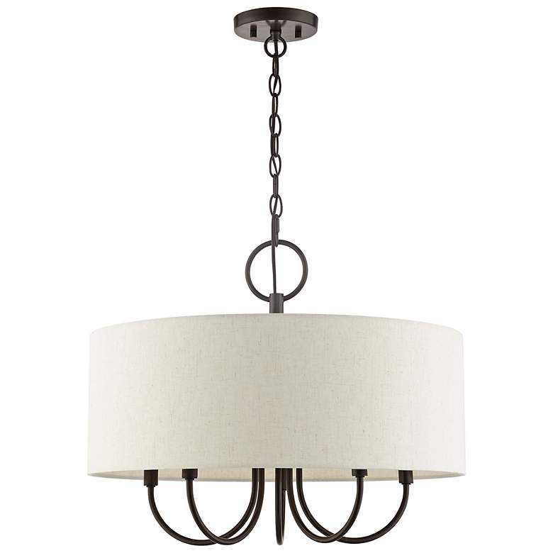 Image 7 Blossom 22" Wide English Bronze Drum Pendant Light more views