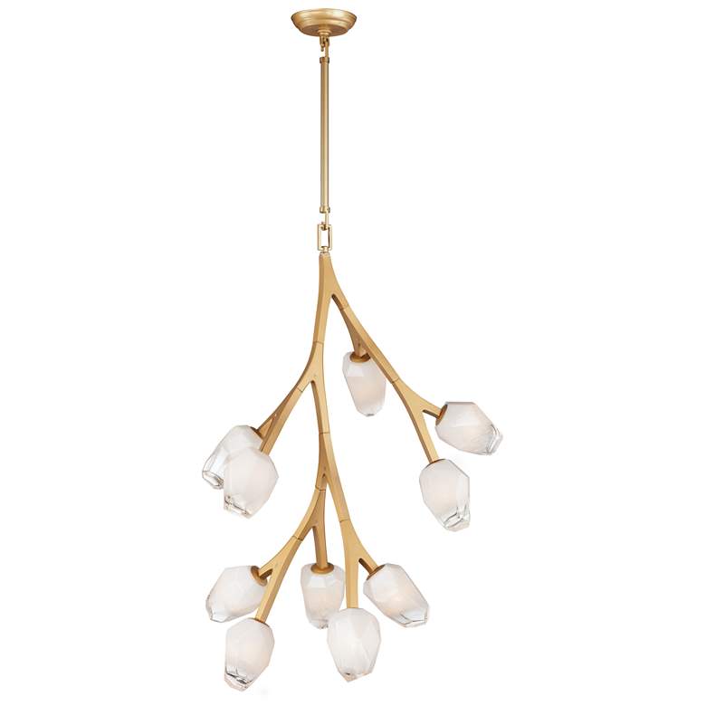 Image 1 Blossom 24 3/4"W Natural-Aged Brass 10-Light LED Pendant