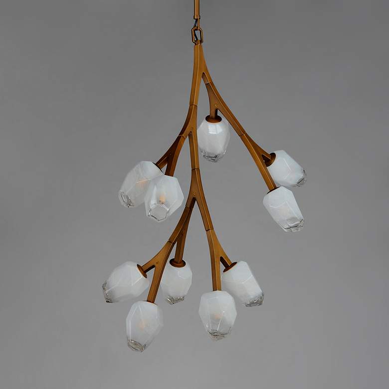 Image 2 Blossom 24 3/4"W Natural-Aged Brass 10-Light LED Pendant more views