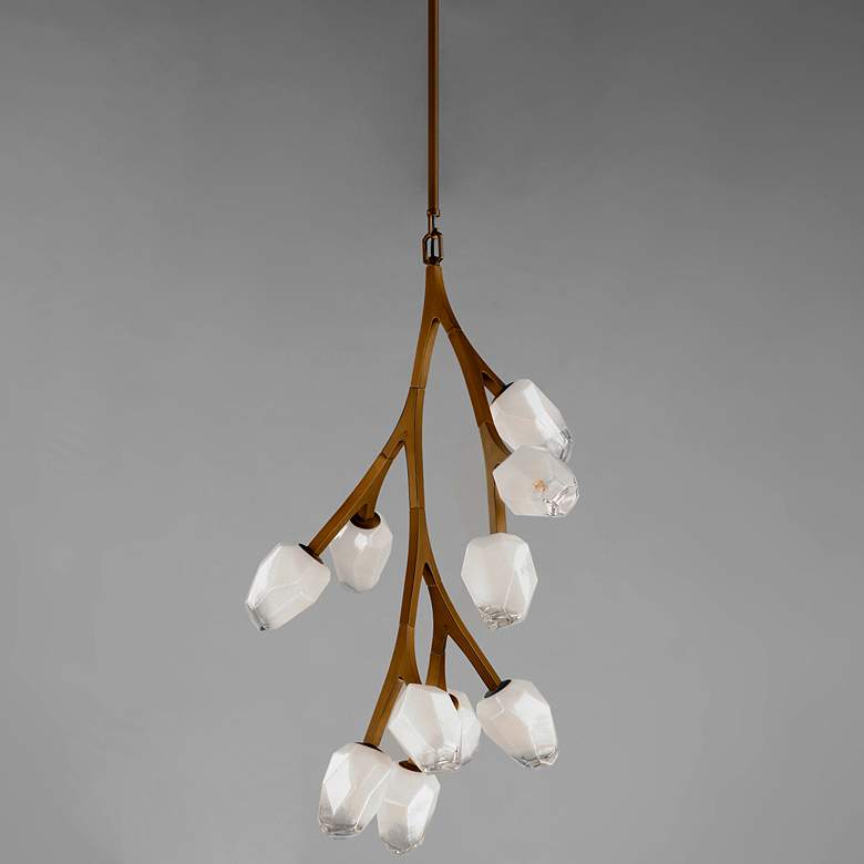 Image 3 Blossom 24 3/4"W Natural-Aged Brass 10-Light LED Pendant more views
