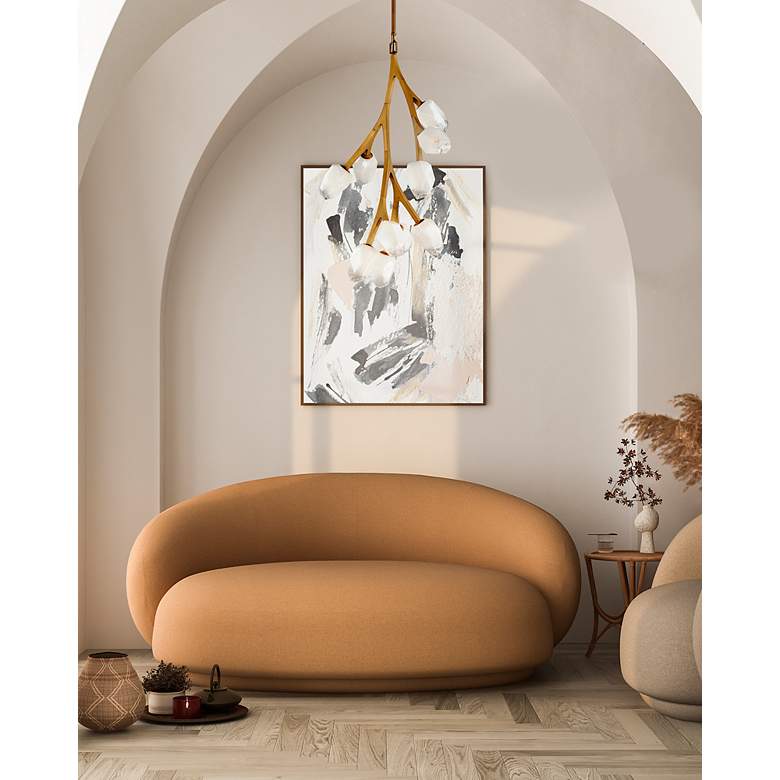 Image 5 Blossom 24 3/4"W Natural-Aged Brass 10-Light LED Pendant more views