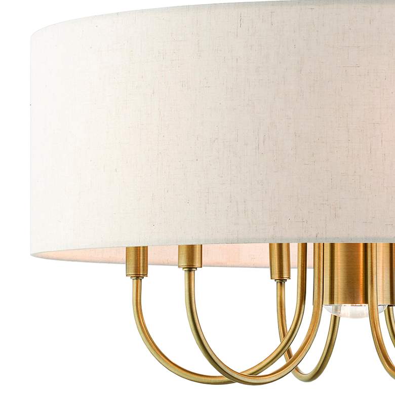 Image 4 Blossom 24" Wide Antique Brass Drum Chandelier more views